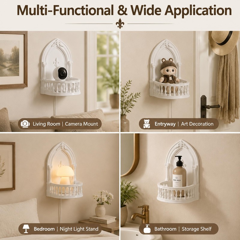 1Pc Acrylic Mini Floating Shelf, No-Drill European Court Wall Mount