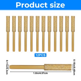 Larrel 12 Pcs Chainsaw Sharpener, Sturdy Practical Chainsaws Sharpening Bits Gold Chainsaw Accessories for Electric Chain Saw Jewelry Stone Glass