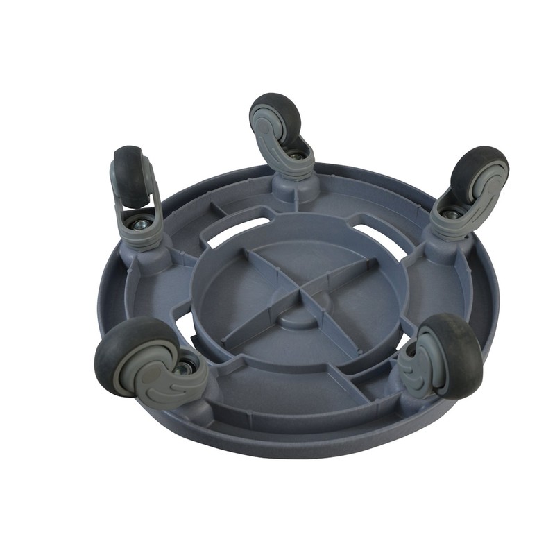 Janico 1041 Quiet Trash Can Dolly, Non Marking Casters, Round,