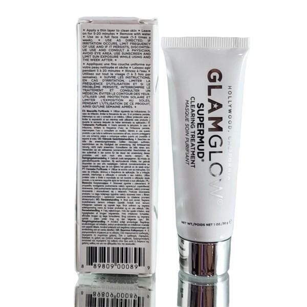 GlamGlow Supermud Clearing Treatment Mask Masque 1 oz Travel Size