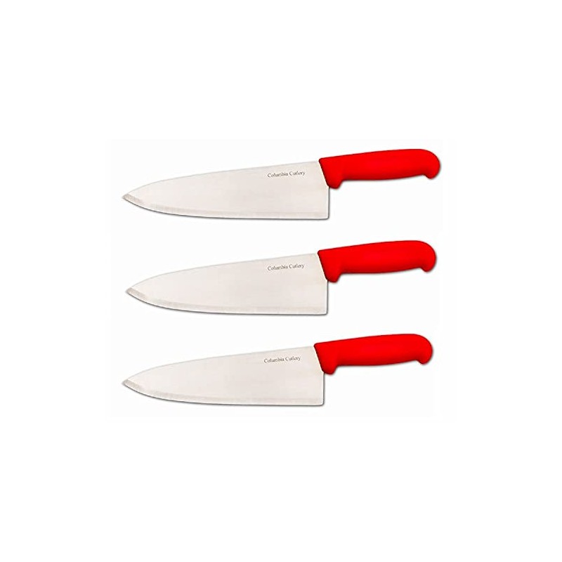 Columbia Cutlery 8 in Commercial Chef Cook Knife - Red