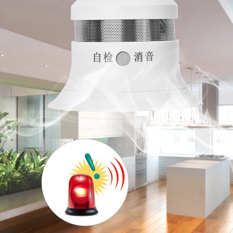 Independent Photoelectric Sensor Smoke Fire Detector Security Alarm