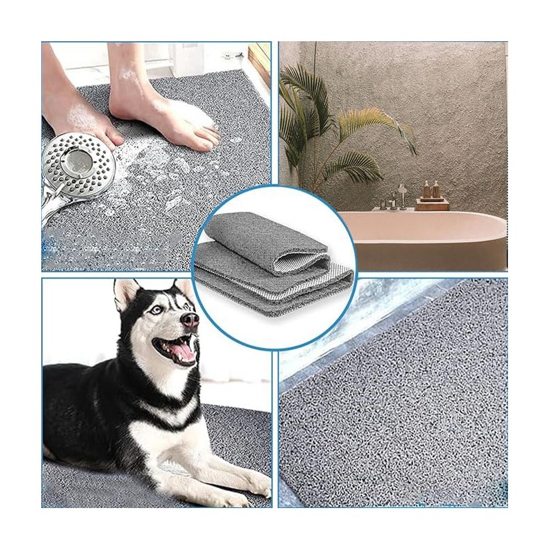 Non-Slip Shower Mat, Grey, 60 x 60 cm, Soft Comfort
