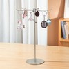 bjewego Rotating Keychain Display Stand - Height-adjustable Brushed Silver Metal