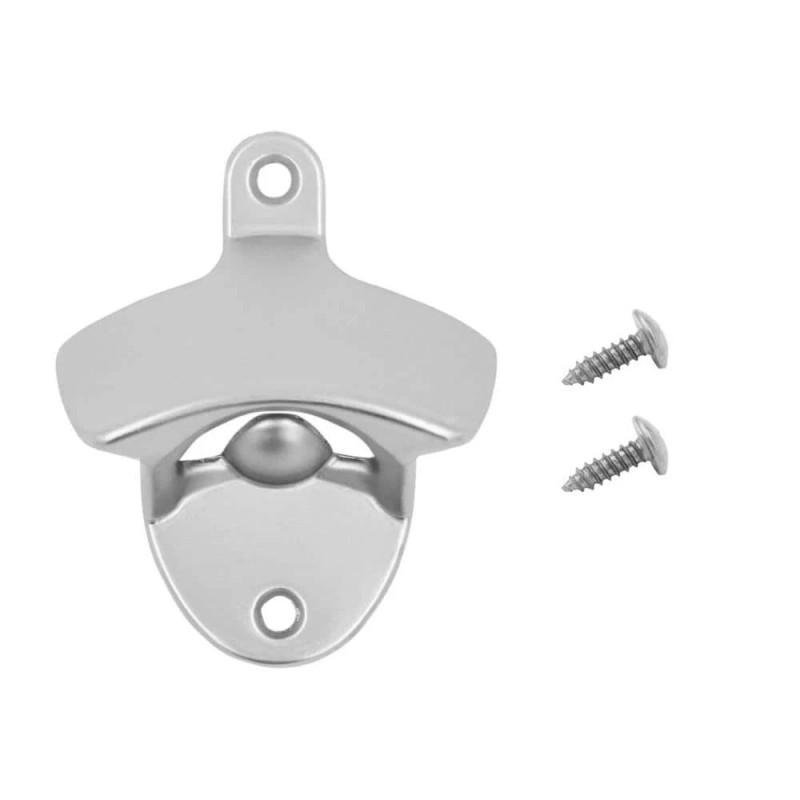 Elegant Satin Nickel Bottle Opener and Cap Catcher for Home