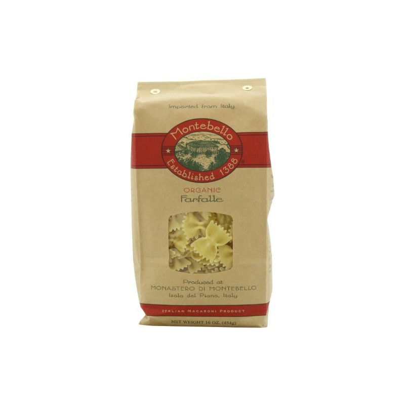 Montebello Organic Farfalle, 16 Ounce, 5 Count