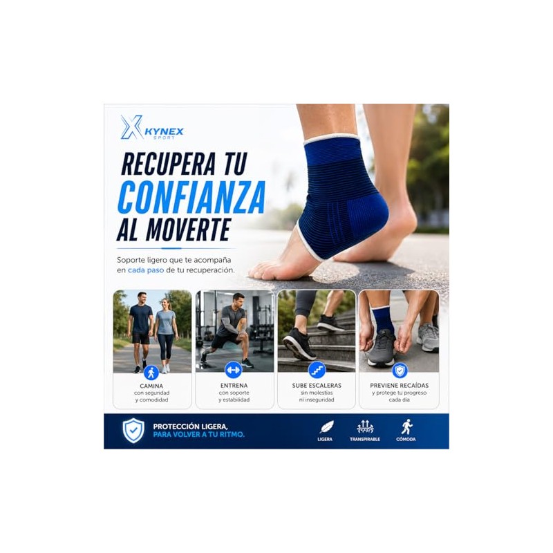 Sport Tobillera de Compresión, Soporte para Esguince y Estabilización, Tejido