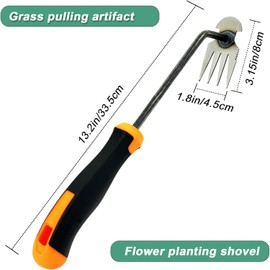 Manual Weeder, Long Handled Weeder, Weed Removal Tool, Stainless Steel Manual Weeder, Weed Removal Tool for Weeding Garden, Digging