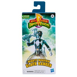 Power Rangers Mighty Morphin Black Ranger - Figura de acción de 6 pulgadas, cifras de acción de superhéroe Hasbro y juguetes para niños y niñas mayores de 4 años, incluye accesorios