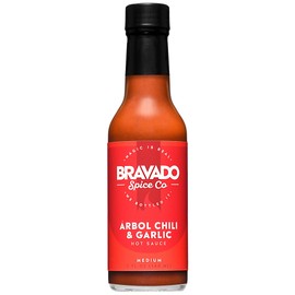 Arbol Chili and Garlic Hot Sauce By Bravado Spice Gluten Free, Vegan, Low Carb, Paleo Hot Sauce All Natural 5 oz Hot Sauce Bottle Award Winning Gourmet Hot Sauce