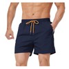 Bulobulo Swimming Trunks with Zip Pocket Men's Quick-Drying, darkblue, XL