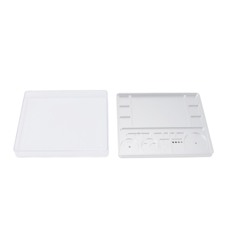 Watch Movement Repair Box Aluminum Alloy Storage Tray with Acrylic