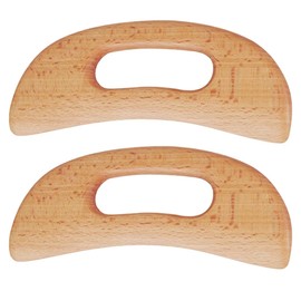 OUDQFCJ 2 Stück Massagegerät aus Holz Gua Sha Scraping Massage Werkzeug für Lymphdrainage, Gesicht, Hals, Körper (Natürliche Holz)