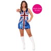 Ladies Sequin Union Jack Dress - Large - Red, White