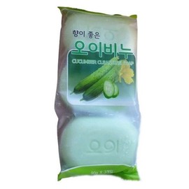 Scented Cucumber Soap (Pack of 3) / Facial Wash, Beauty, Bathroom Cleansing, Commercial Use / 향이좋은 오이비누(3개입)/세안 세수 미용 화장실 클렌징 업소용