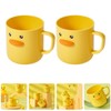 OSALADI 2pcs Cute Duck Toothbrush Cups for Plastic Brushing and