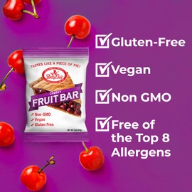 Betty Lou's Fruit Bars | Cherry Pack of 12 | Gluten Free, Vegan, Non GMO | Deliciously Healthy Snacks Made with All Natural Fruit & Fruit Juice | Individually Wrapped, 2 oz. Each, 12 Bars