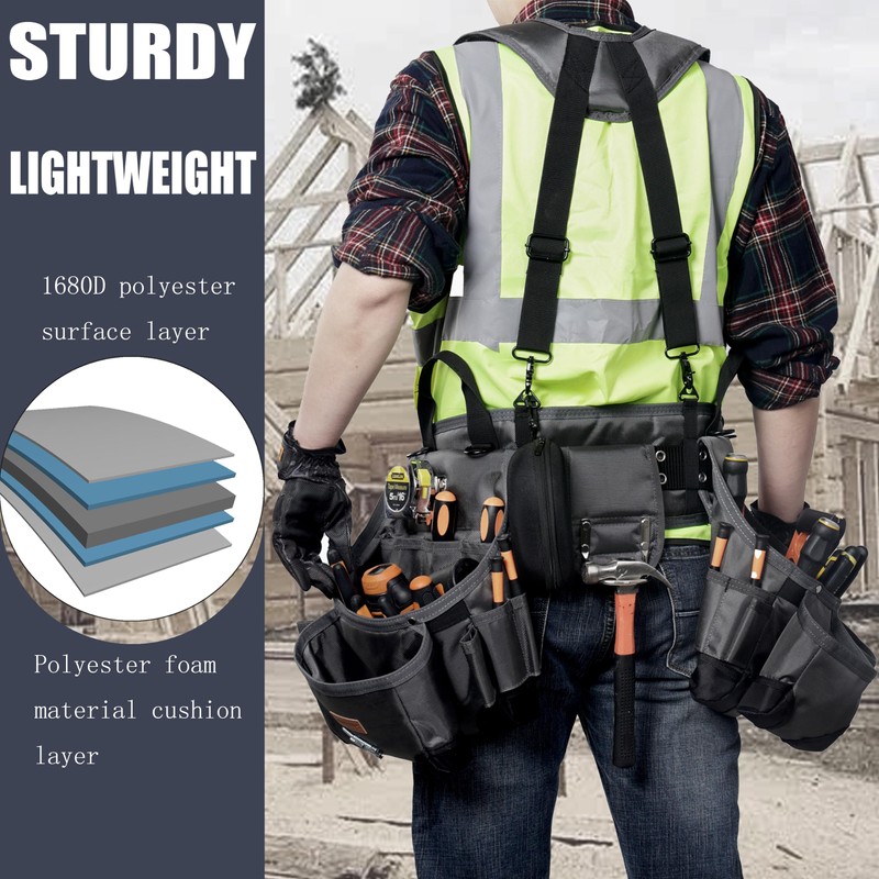 VIDAR TOOLS Tool belt,Tool Belts for Men with Suspenders and