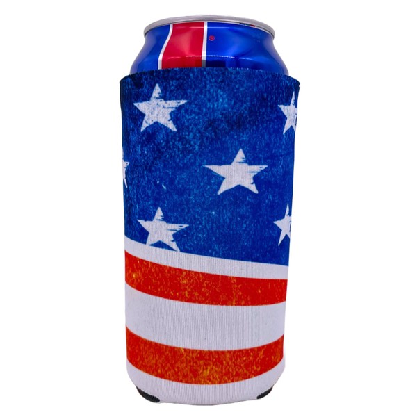 American Flag Vintage 24 oz. Can Coolie (2 pack)