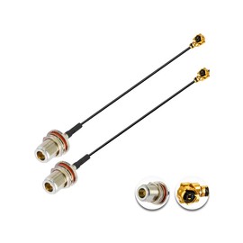 POBADY 2PCS U.FL IPEX to N Type Female Low Loss Coaxial Cable 4" /10CM U.fl/IPEX 1.13mm Mini-Coaxial Pigtail Cable for Wireless Routers Mini PCIE Network Cards PCI Wi-Fi WAN Repeater