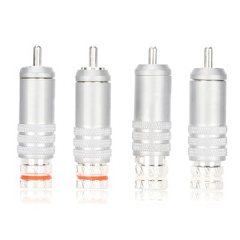 4pcs RCA Plug Silver Plated HIFI Solder RCA Connector Accommodates Up to 9mm Wire Diameter for Signal Line Coaxial Line
