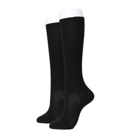 Atsugi LK70092 Work-Fit Women's Cotton Blend Ankle 22hPa Rib Socks, 14.2 inches (36 cm), Set of 2 Pairs, Black