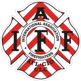 4 Inch Reflective IAFF Red & White Chevron Firefighter Maltese Cross Sticker