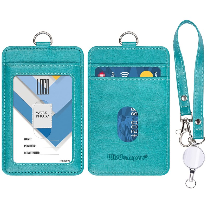 Wisdompro Pass Case, Commuter Holder with Reel Included, Vertical, Double-Sided,