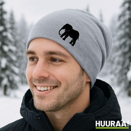 Huuraa Beanie Elephant Silhouette Gift Elephant Gift Idea, heather grey, Unit size