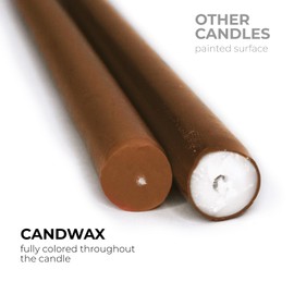 CANDWAX 10 inch Taper Candles Set of 4 - Dripless Tapered Candles and Unscented Candlesticks - Perfect as Dinner Candles and Household Candles - Brown Candles for Home Decor