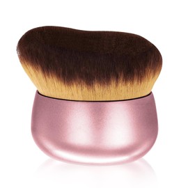 Extra Large Body Makeup Brush For Self Tanner, Leg Makeup &Bronzer Blend,75 mm Wide-headed Kabuki Brush Provides More Even &Pretty Application, Oval Face&Back Makeup Brush, Wet&Dry Use (Pink Rose)