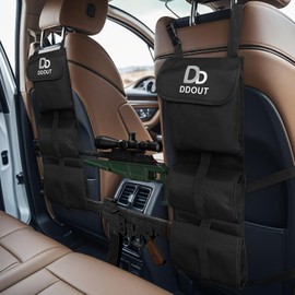 DDOUT Seat Back Gun Rack for Truck, Black Back Seat Gun Holder with Textured Webbing, 900D Rifle Holder for Hunting Shotguns, Tactical Truck Gun Rack Behind Seat, 2 Pack, Hunting Gifts for Men