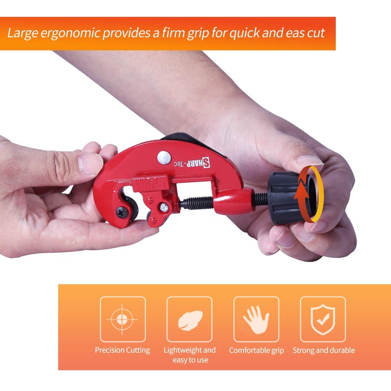 Sharp-Tec 3-28mm Tube Cutter, Adjustable Aluminum Alloy Pipe Cutter for
