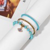 3pcs Evil Eye Bracelets For Women Men，Beaded Natural Stone Lucky