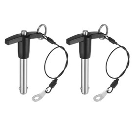 uxcell 2Pcs T Handle Lock Pins, 9.5mm x 40mm Usage Length Stainless Steel Push-Button Quick Release Pin