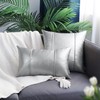 BRAWARM Silver Leather Throw Pillow Covers 18 X 18 Inches
