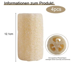 Luffa Schwamm, 5 Stücke Natürliche Luffa Gurke Schwamm, Luffa Peeling Biologisch Luffa Badeschwamm Duschschwamm Spülschwämme für Körperpflege Küche Bad Scrubber und Luffa Seife 12.1 cm