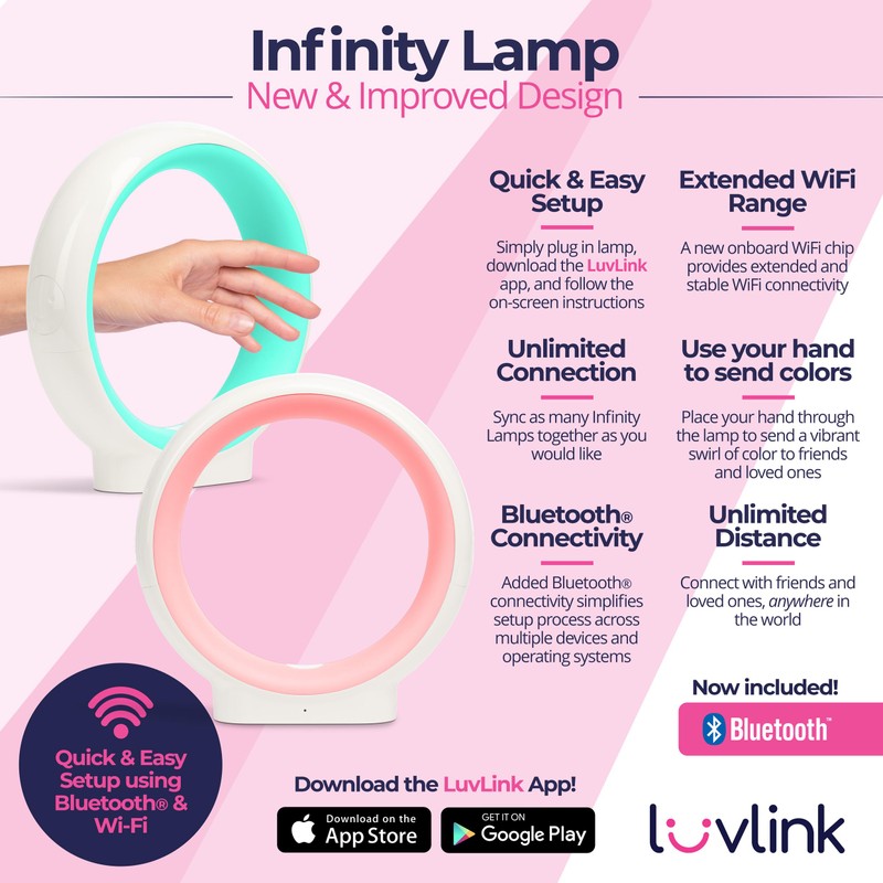 LuvLink Infinity Lamp v2 Award Winning Friendship Lamp - Simple