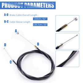 Left Brake Clutch Lever 155cm Cable with Brake Pads fit for Coleman CT100U CC100X 98cc 100cc 3HP Baja Doodle Bug DB30 Motovox MBX10 MBX11 Monster Moto Powersport Mini Bike Parts