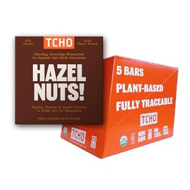 TCHO Organic Hazel Nuts Milk Chocolate Bars - Vegan, Non-GMO Treat w/Toasted Hazelnuts - 100% Plant-Based, No Artificial Ingredients, 5-Pack (2.5oz each) Perfect for Mother's Day, Christmas & more