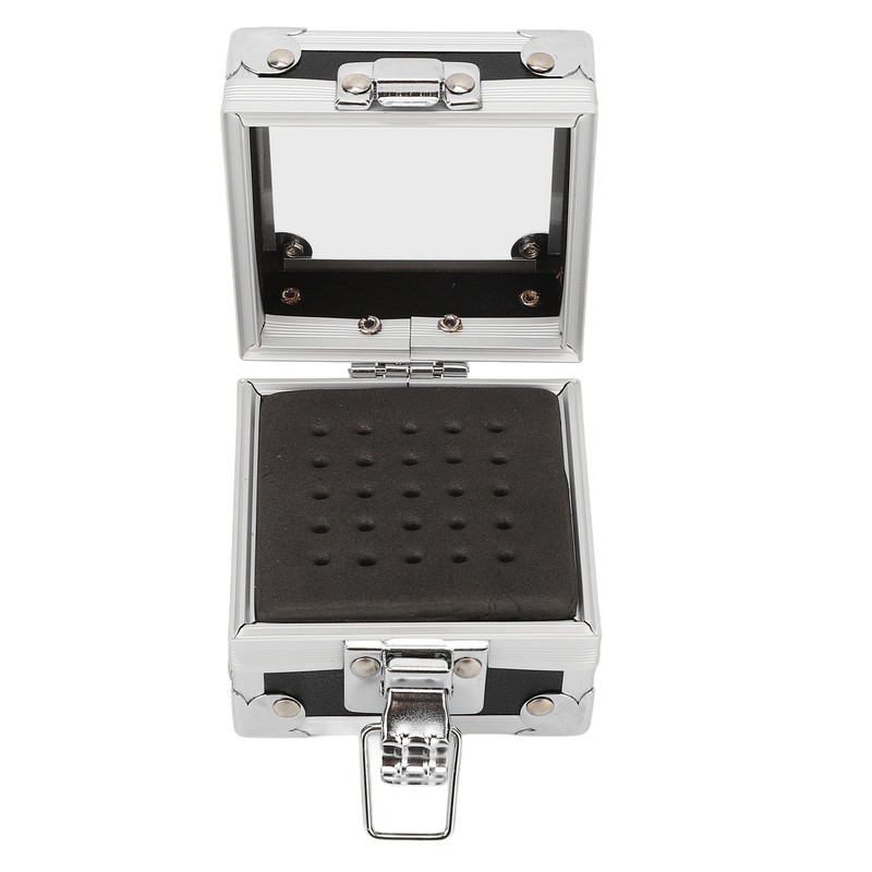 Nail Drill Bits Storage Box 25 Holes Transparent Clamshell Lock