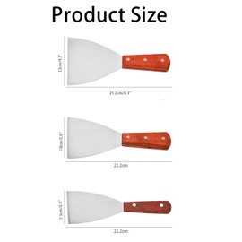 Grill Spatula, Pancha Spatula, Grill Turner, 3 Pieces Teppanyaki Spatula, Grill Spatula Set Stainless Steel Grill Accessories for Kitchen, Cooking, Teppanyaki, Barbecue, Steak, Pizza