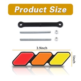 ijuicy 1 PC TRD Tri-Color Grille Decor Badge Emblem, Car Truck Label Decoration Accessories, Compatible with Tacoma 4Runner Tundra Sequoia Rav4 Highlander (Yellow & Orange & Red)