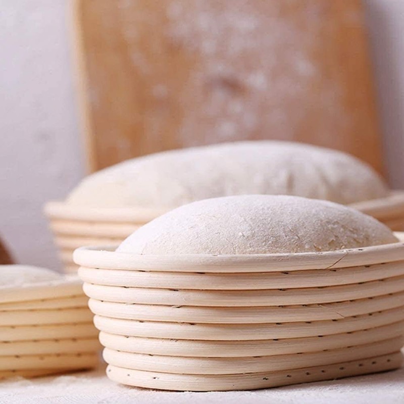 2pcs 10"/25cm Oval Banneton Brotform Bake Bread Dough Rising Proofing
