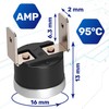 Thermostat with Fixed Interruption NC Temperature Limiter 95°C Vertical Fastons