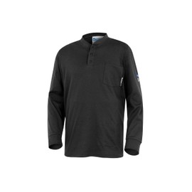 Oberon FR Arc Rated Safety Shirt for Men - Cotton Henley - Flame Resistant - 11 Cal - Pocket - Navy