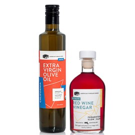 American Vinegar Works - Organic Extra Virgin Olive Oil & Red Wine Vinegar - 8.5oz of Red Wine Vinegar and 16.9oz of EVOO - Perfect ratio for Salad Dressing, Marinades, and More! Great Gift Giving