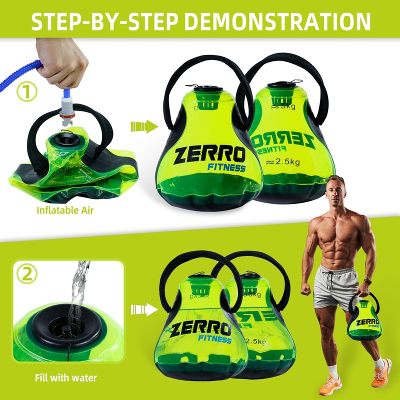 CCLIFE Water Filled Kettlebell Boiler Shaped Water Injection Kettlebell Adjustable