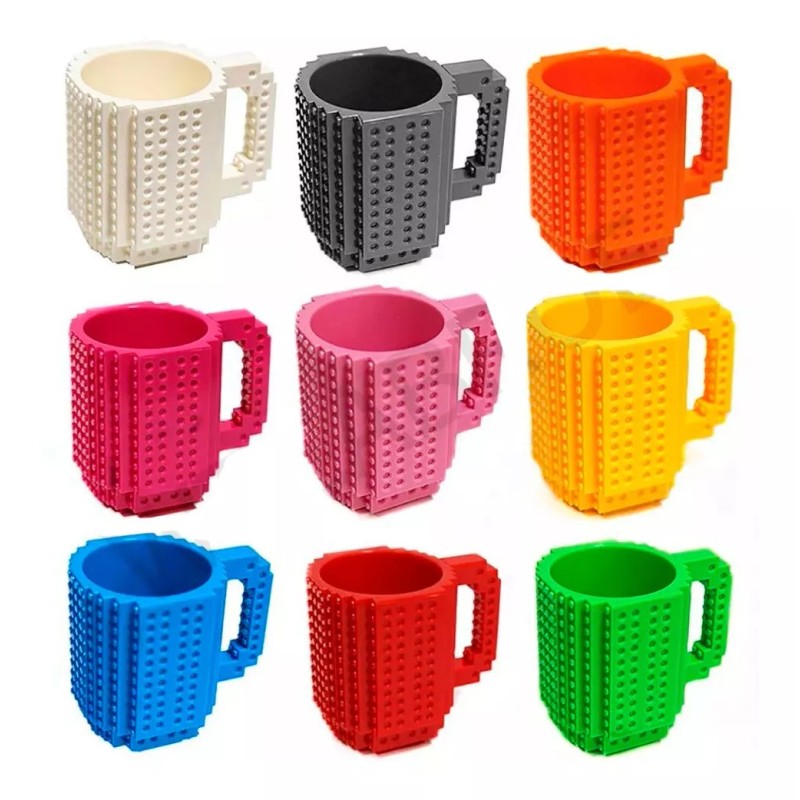 MUG Taza Cafe Bloques Construccion Creativo Figuras Vaso Mug