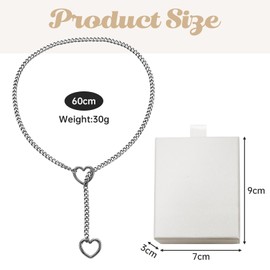 BinXiaoQin Slip Chain Necklace, 60 inches, Titanium, not have